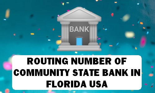 Routing Number of COMMUNITY STATE BANK FLORIDA