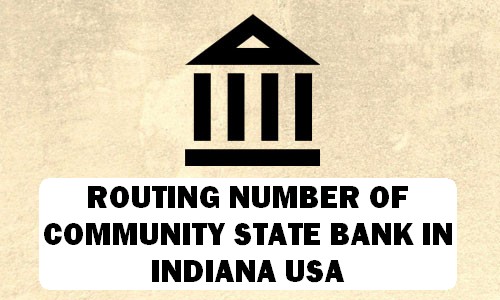 Routing Number of COMMUNITY STATE BANK INDIANA
