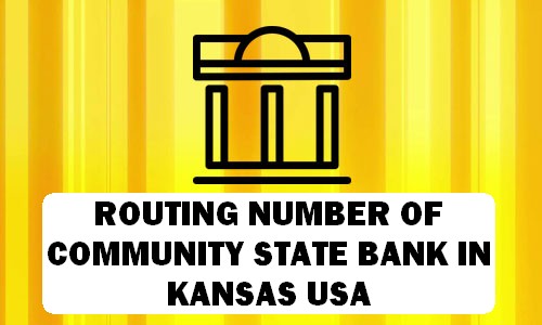 Routing Number of COMMUNITY STATE BANK KANSAS