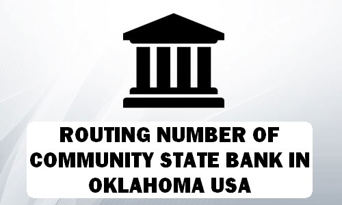 Routing Number of COMMUNITY STATE BANK OKLAHOMA