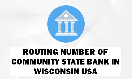 Routing Number of COMMUNITY STATE BANK WISCONSIN