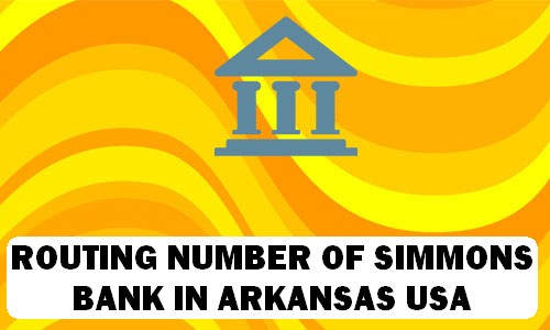 Routing Number of SIMMONS BANK ARKANSAS